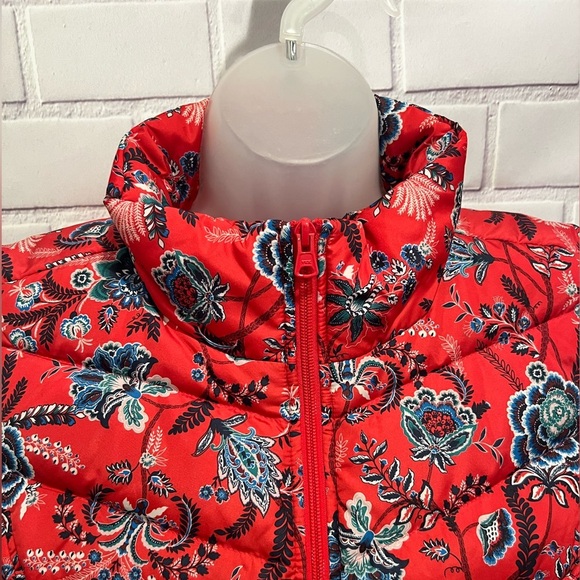 LANDS END women Floral Puffer Vest/size LP - Picture 4 of 12